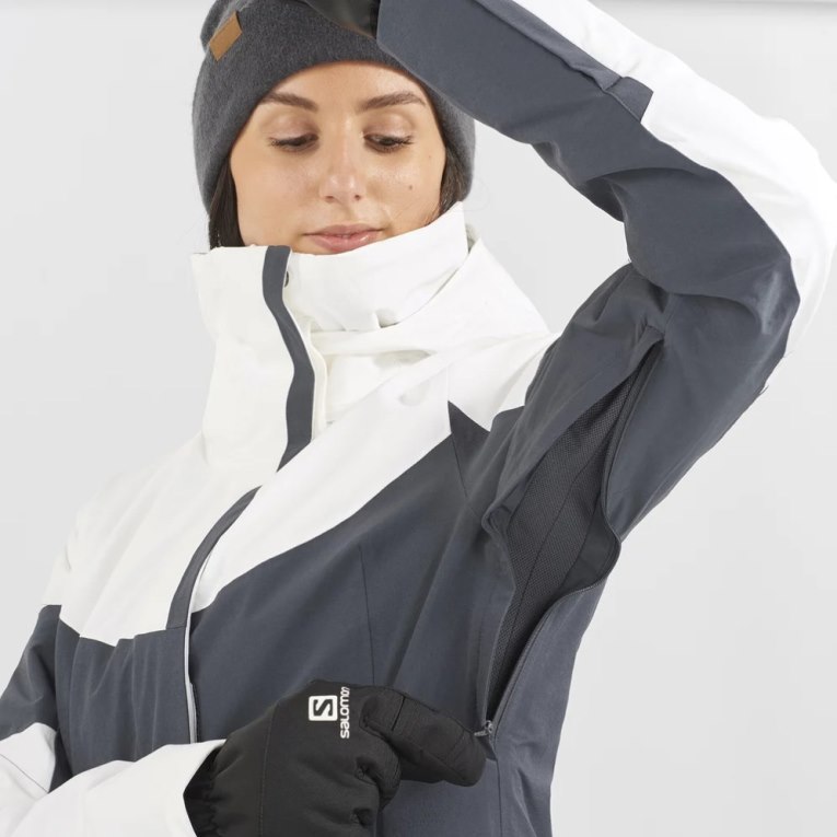 Chaquetas Aislantes Salomon Speed Mujer Blancos Negros | MX HCST869